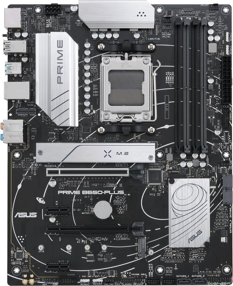 Asus Prime B650-Plus - Motherboard - Atx - Socket Am5 - Amd B650 Chipsatz - UsB-C 3,2 Gen2, Usb 3,2 Gen 2, Usb 3,2 Gen 1, UsB-C 3,2 Gen 1 - 2,5 Gigab