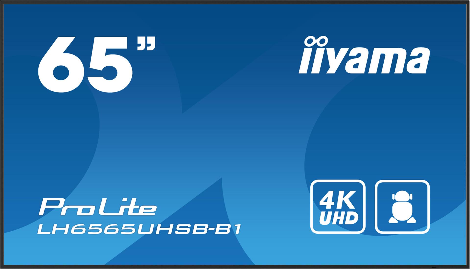 Iiyama Prolite Lh6565uhsB-B1, 164cm (64,6''), 4k, Usb, Rs232, Ethernet, Wlan, Android, Kit (rs232), Schwarz Tft Monitor, 16:9, Bildschirmdiagonale: 1