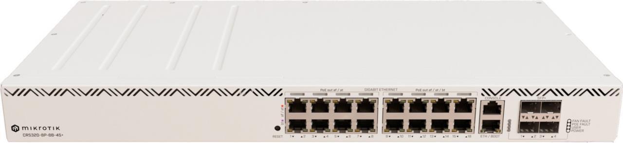 Mikrotik Crs320-8P-8B-4s+rm - Switch - Smart - 17 X 10/100/1000 (poe++) + 4 X Kombination 2,5/10 Gigabit Sfp+ - Desktop, An Rack Montierbar - Poe++ (