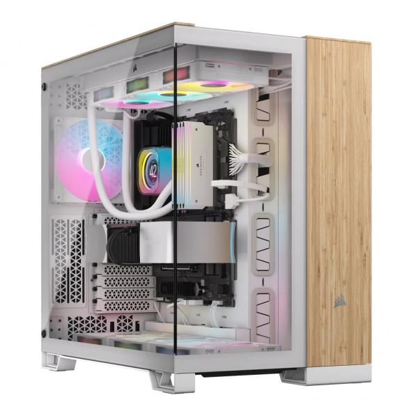 Corsair CC-9011284-Ww Computer Case Midi Tower Bamboo, Bianco (corsair Geh Midi 6500x [tempered Glass)