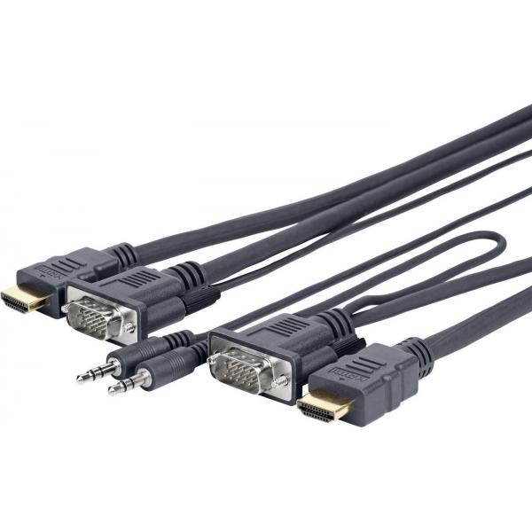 Vivolink Provgahdmifly5 Cavo E Adattatore Video 4 M Vga [D-Sub] + 3.5mm Hdmi Tipo A [standard] Nero (pro Vga + Audio And Hdmi - . - Warranty: 1188m)