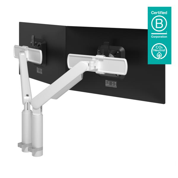 Dataflex 65.210 Supporto Da Tavolo Per Tv A Schermo Piatto 131,6 Cm [51.8] Bianco Scrivania (dataflex Viewprime Plus Dual Monitor Arm - White - No mo