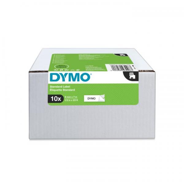Dymo Value Pack Bianco Etichetta Per Stampante Autoadesiva (d1-Tape 9x7mm Black On White - Advantage Pack 10 Pcs.)