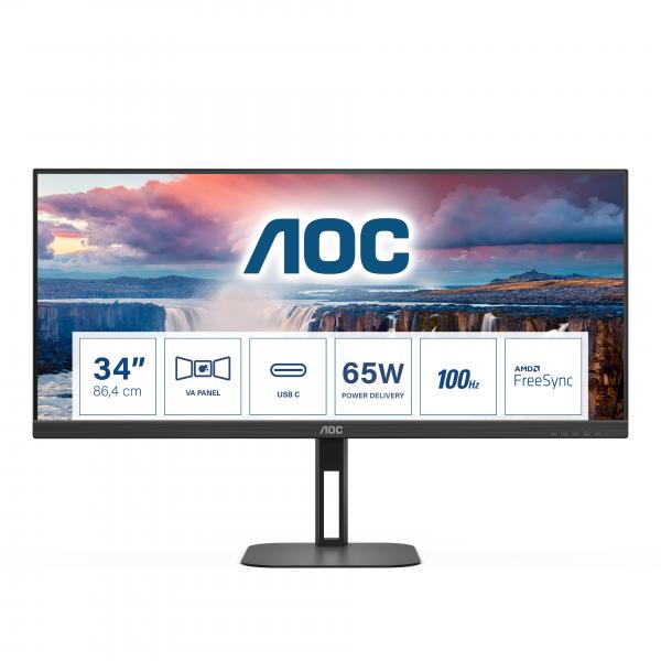 Aoc V5 U34v5c/bk Monitor Pc 86,4 Cm [34] 3440 X 1440 Pixel Ultrawide Quad Hd Lcd Nero (aoc ValuE-Line U34v5c/bk - V5 Series - Monitor A Led - 34 [34