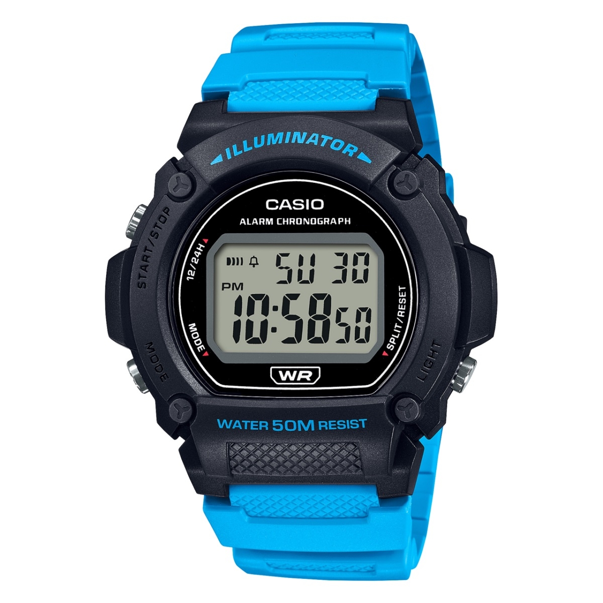 Casio Timeless Collection Mod. SporT- Illuminator. Wr 50m. Alarm. Chronograph - Black (brilliant Color Strap)