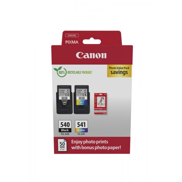 Carta Fotografica Canon PG-540/cL-541 Value Pack - Confezione Da 2 - Nero, Colore (ciano, Magenta, Giallo)