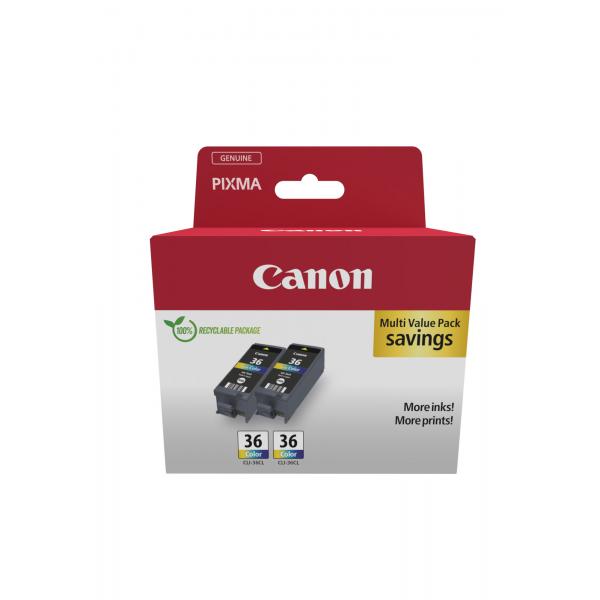 Canon ClI-36 Color Twin Pack - Confezione Da 2 - 12 Ml - Colore (ciano, Magenta, Giallo)