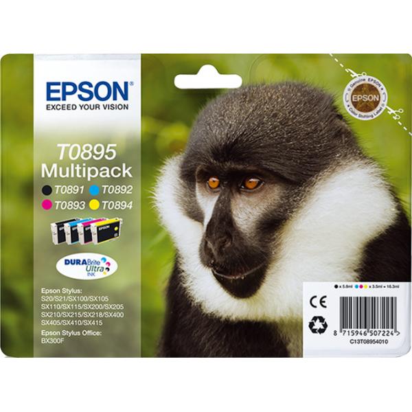 Epson T0895 Multipack - Confezione Da 4 - Nero, Giallo, Ciano, Magenta