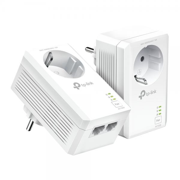 TP-Link TL-Pa7027p V1 Starter Kit - Kit Adattatore Powerline - Switch A 2 Porte - Gige, Homeplug Av (hpav)