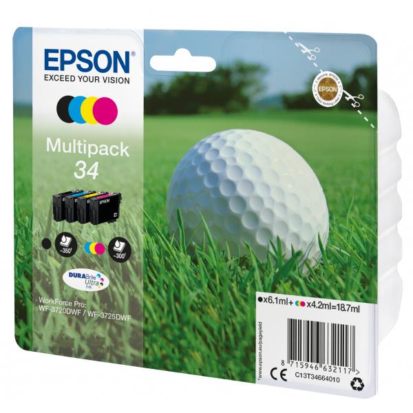 Epson 34 - Confezione Da 4 - Nero, Giallo, Ciano, Magenta