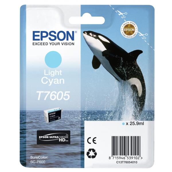 Epson T7605 - 26 Ml - Ciano Chiaro - Originale - Confezione In Blister