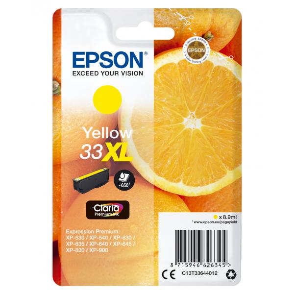 Epson 33xl - 8,9 Ml - Xl - Giallo - Originale - Confezione In Blister