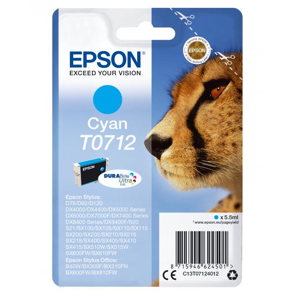 Epson T0712 - 5,5 Ml - Ciano - Cartuccia D'inchiostro Originale