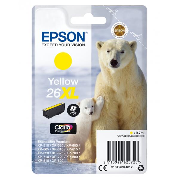Epson 26xl - 9,7 Ml - Xl - Giallo - Originale - Confezione In Blister