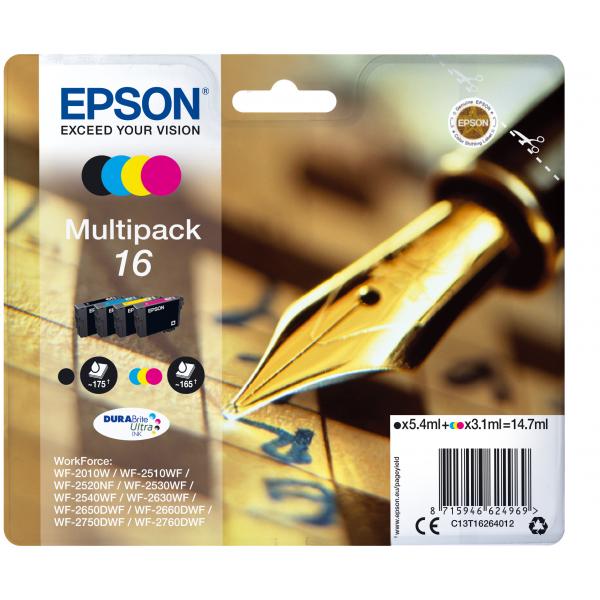 Epson 16 Multipack - Confezione Da 4 - Nero, Giallo, Ciano, Magenta