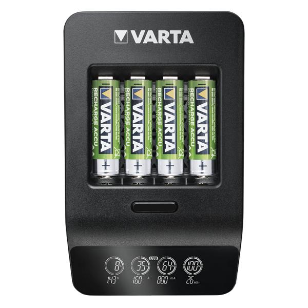 Varta Lcd Smart Charger+ - Caricabatterie Da 1,5 Ore - (per 4xaa/aaa)