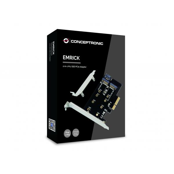 Conceptronic Emrick Adattatore Pcie Ssd M.2 2 In 1 Sata Ahci Nvme, Pcie, M.2, Pcie 3.0, Passivo, Cina, Jmb585 - Image 4