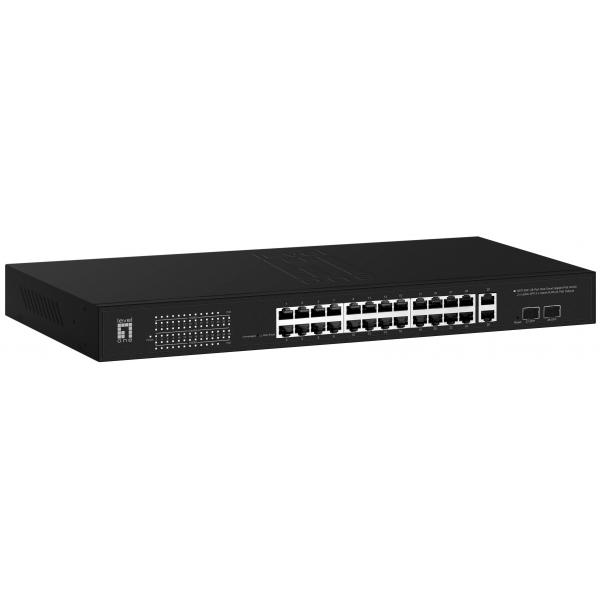 Levelone GeP-2841, Gestito, L2, Gigabit Ethernet (10/100/1000), Power Over Ethernet (poe), Montaggio Su Rack, 1u