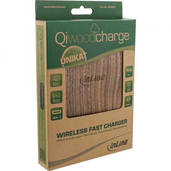Inline Qi Woodcharge - Caricabatterie Rapido Wireless - 5/7,5/10 W/15 W - UsB-C - Image 3