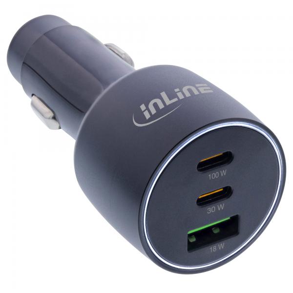 Adattatore Usb Da Auto Inline Power Delivery - 2x UsB-C + Qc 3.0 UsB-A - Nero