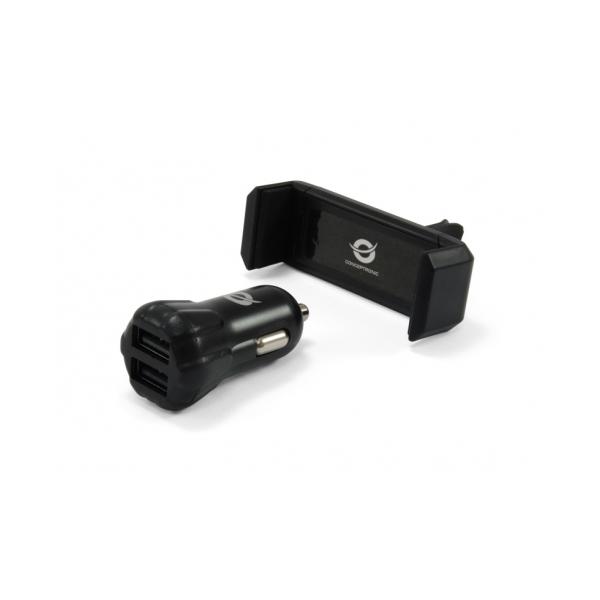 Alimentatore Per Auto Conceptronic - 2 A - 2 Porte Di Uscita (usb)