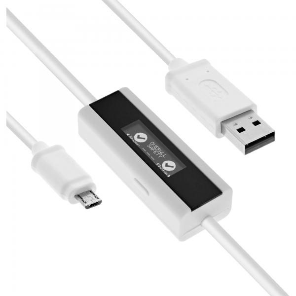 Inline Usb Smart Control - Multimetro - Monitoraggio Della Carica - Cavo Da Usb A A MicrO-B
