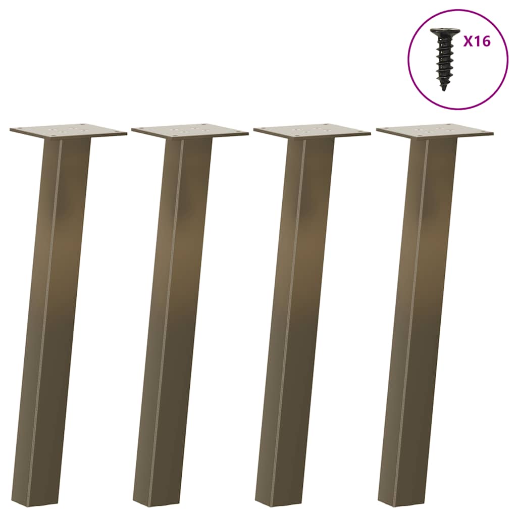 vidaXL Patas para mesa de centro 4 unidades de acero natural, 42 cm, acero