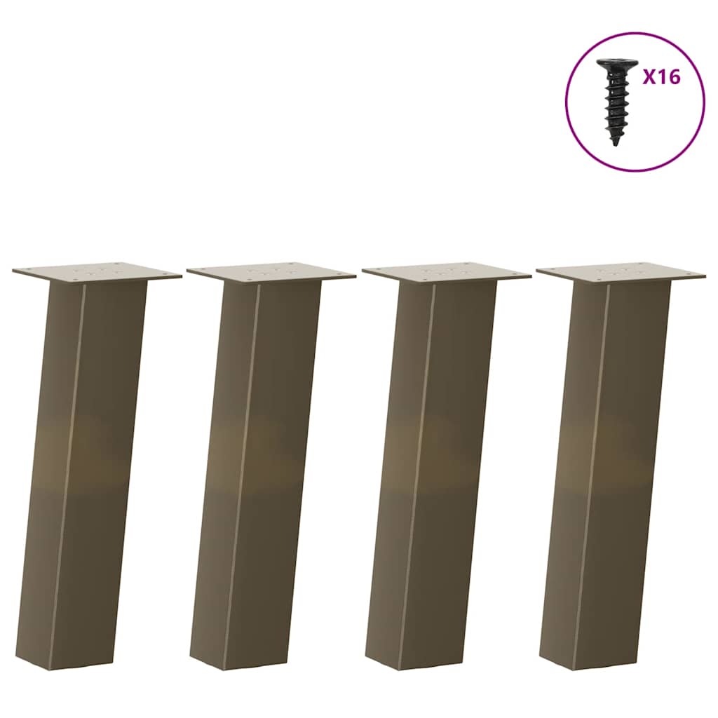 vidaXL Patas para mesa de centro 4 unidades de acero natural, 42 cm, acero