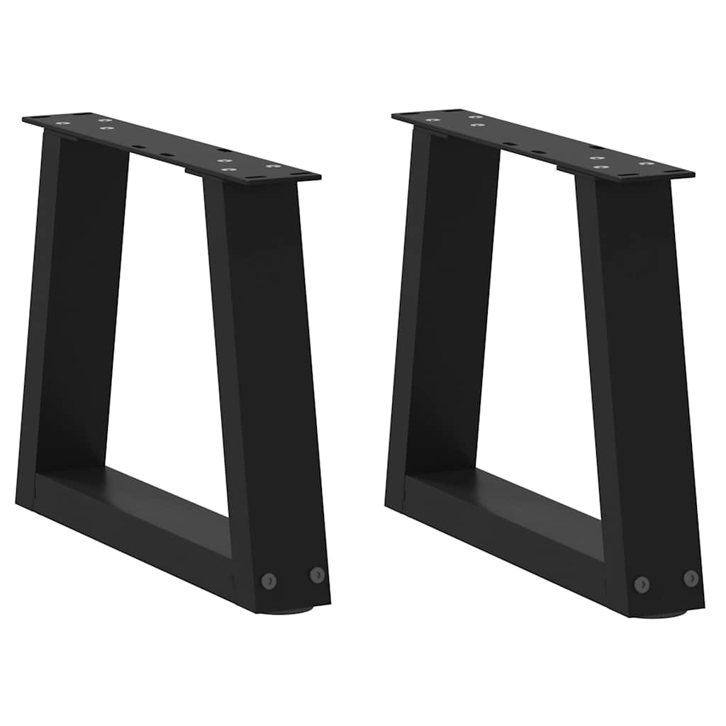 vidaXL Patas para mesa de centro en forma de V (2 unidades), color negro, 40 x (30-31,3) cm, acero