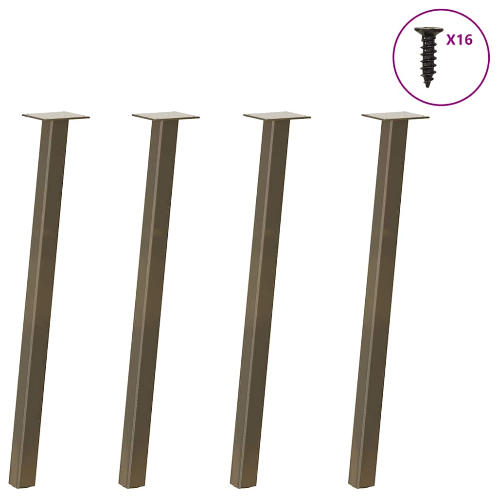 vidaXL Patas para mesa consola 4 unidades acero natural 72 cm acero