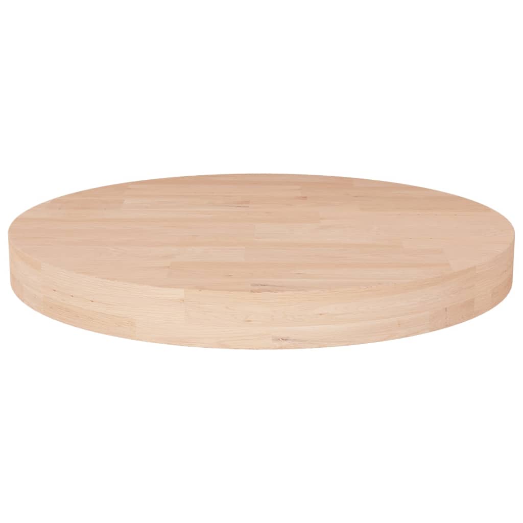 vidaXL Superficie de mesa redonda madera de roble sin tratar Ø50x4 cm