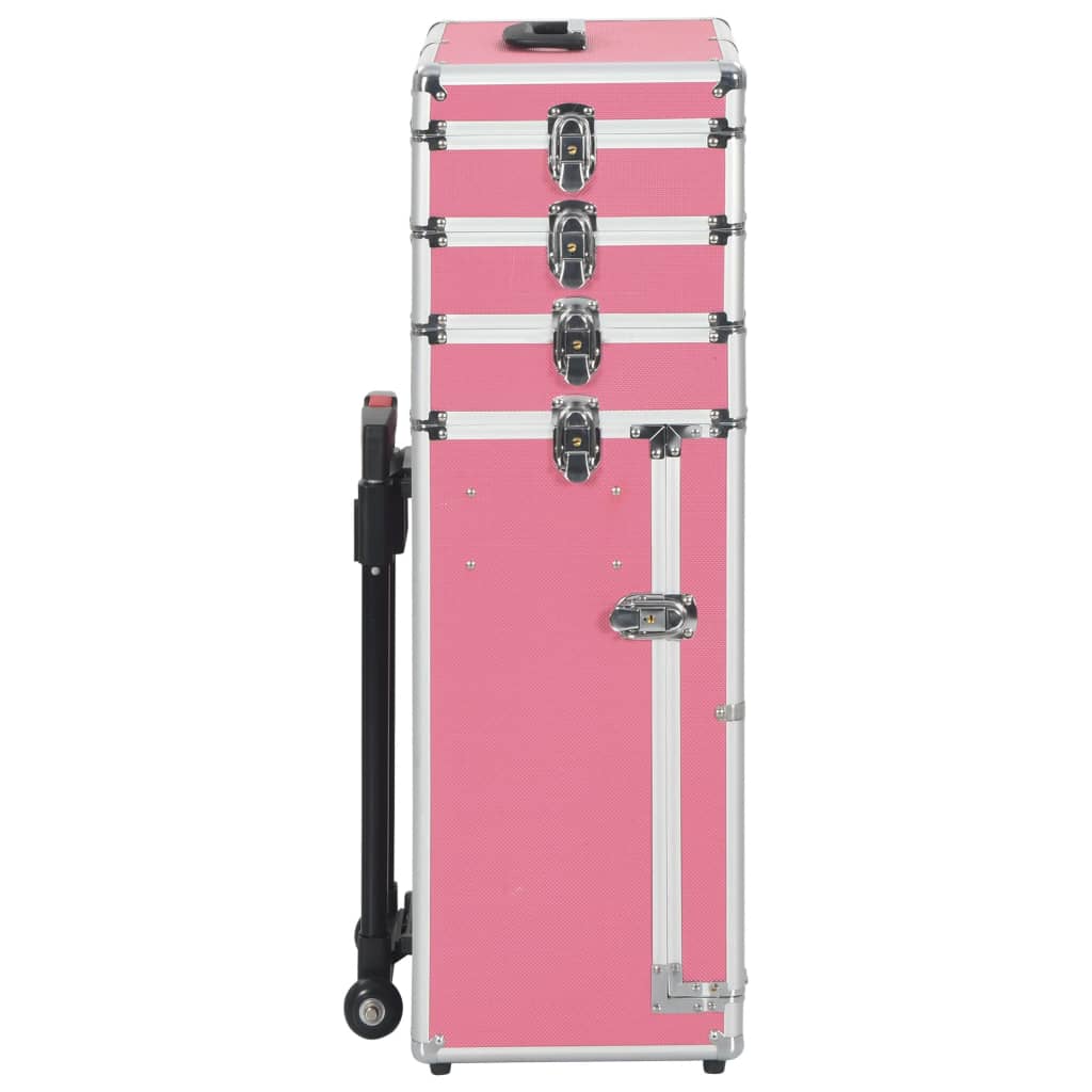 vidaXL Maletín trolley de maquillaje de aluminio rosa - Image 3