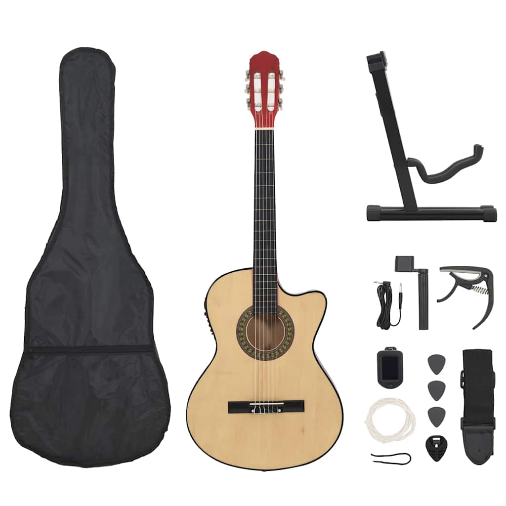 vidaXL Set de guitarra occidental 12 piezas con ecualizador 6 cuerdas