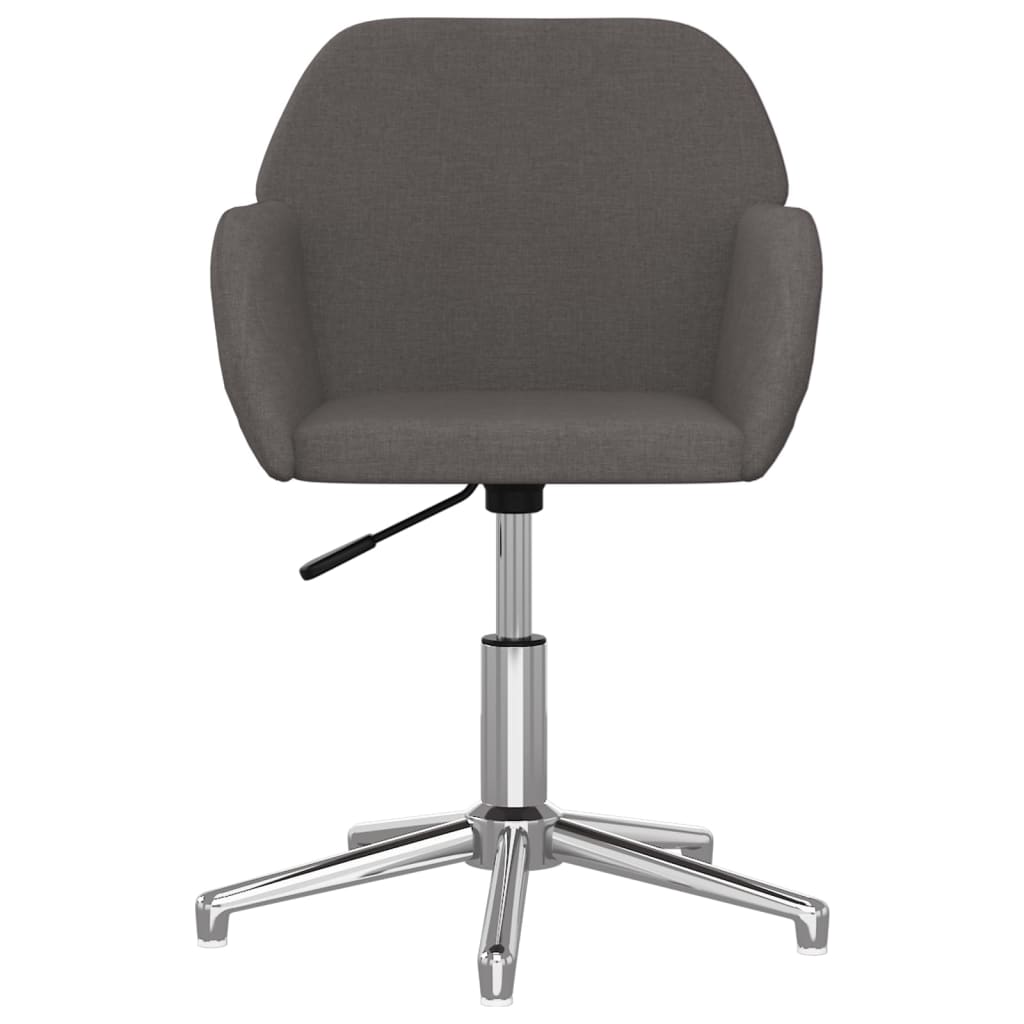 vidaXL Silla de oficina giratoria tela gris oscuro - Image 3