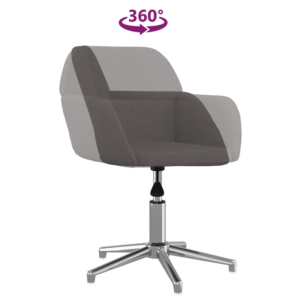 vidaXL Silla de oficina giratoria tela gris oscuro - Image 6