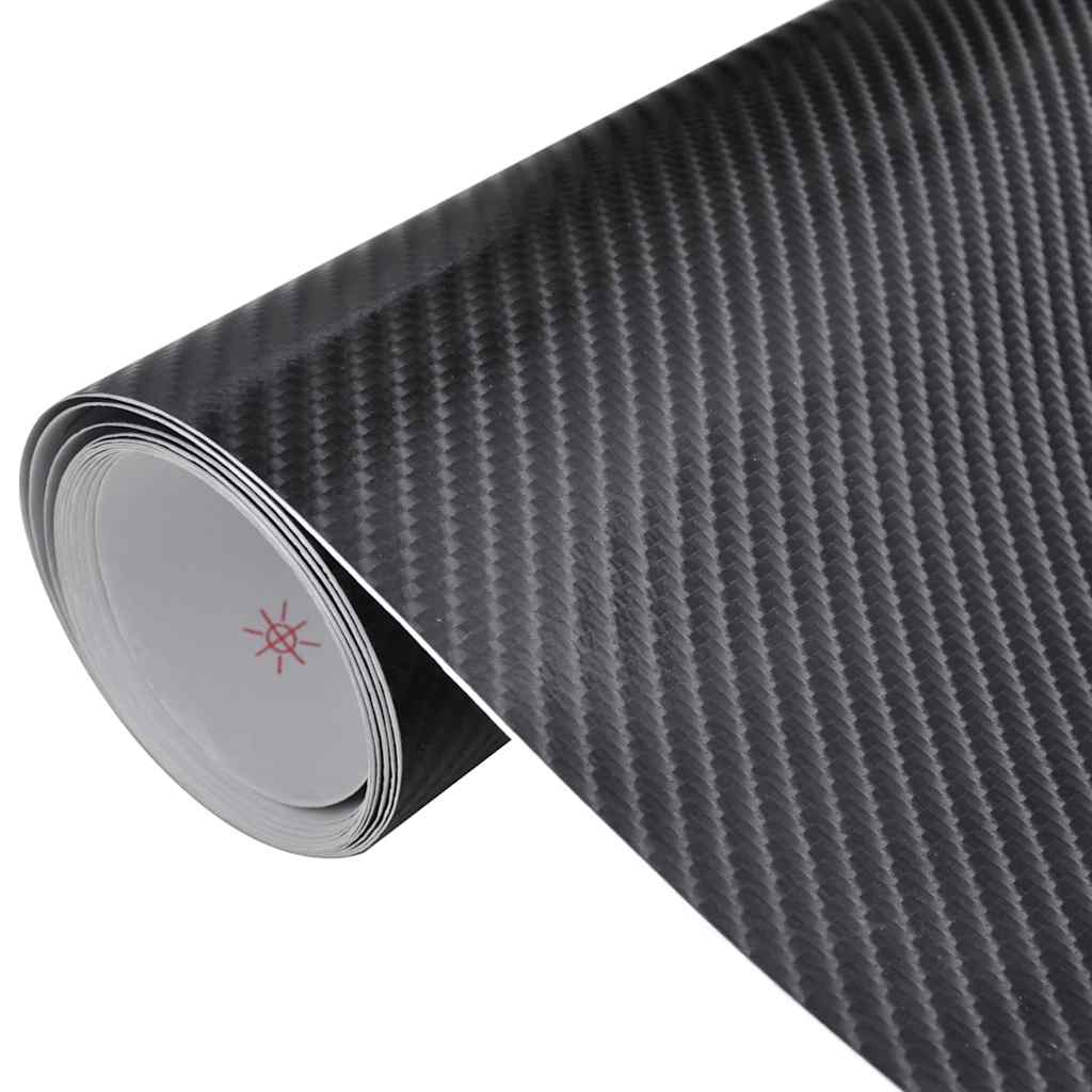 vidaXL Autofolien 2 Stk. 4D Schwarz 100x150 cm+50x150 cm