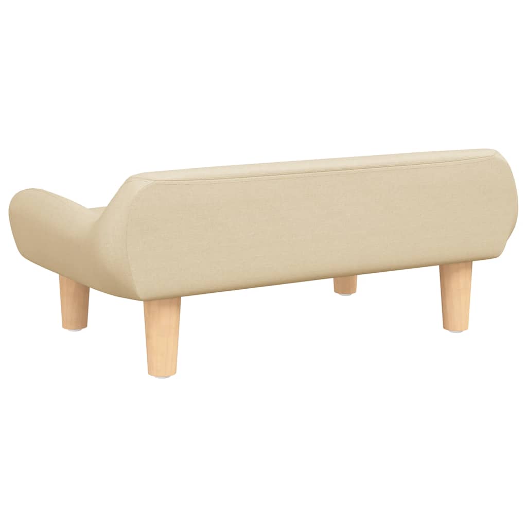 vidaXL Hundebett Creme 70x40x24 cm Stoff - Image 5