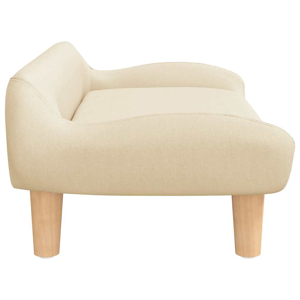 vidaXL Hundebett Creme 70x40x24 cm Stoff - Image 4
