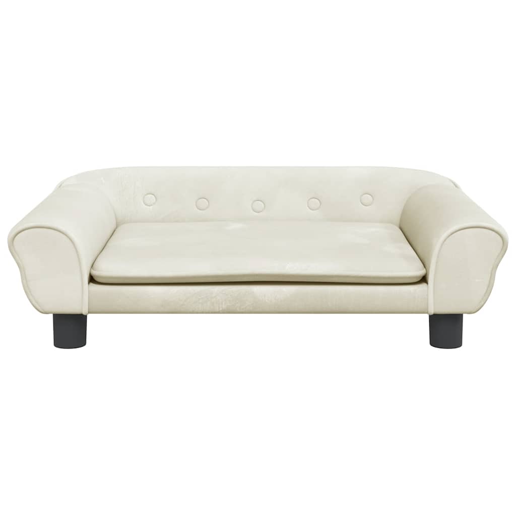 vidaXL Hundebett Creme 70x48x22 cm Samt - Image 3