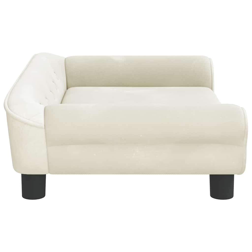 vidaXL Hundebett Creme 70x48x22 cm Samt - Image 4