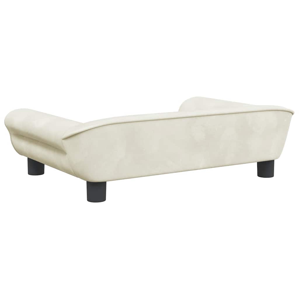 vidaXL Hundebett Creme 70x48x22 cm Samt - Image 5