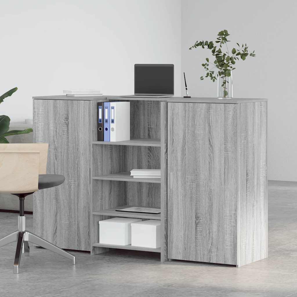 vidaXL Empfangstheke Grau Sonoma 155x50x103,5 cm Holzwerkstoff - Image 3