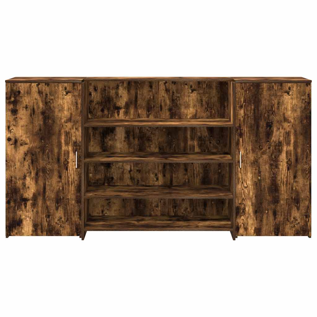 vidaXL Empfangstheke Räuchereiche 200x50x103,5 cm Holzwerkstoff - Image 5