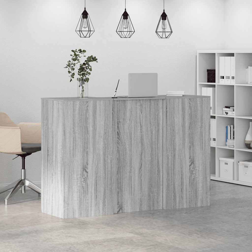 vidaXL Empfangstheke Grau Sonoma 155x50x103,5 cm Holzwerkstoff - Image 4