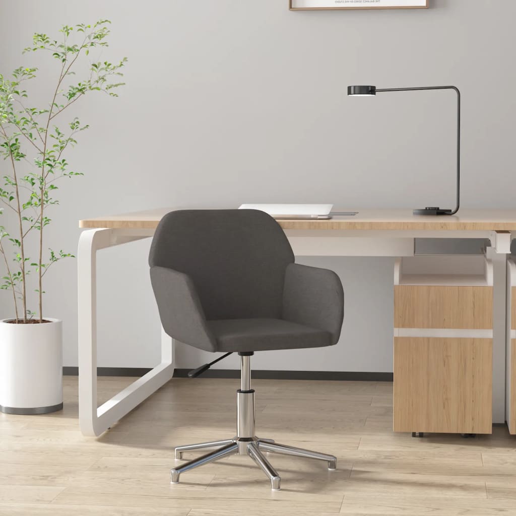 vidaXL Bürostuhl Drehbar Dunkelgrau Stoff