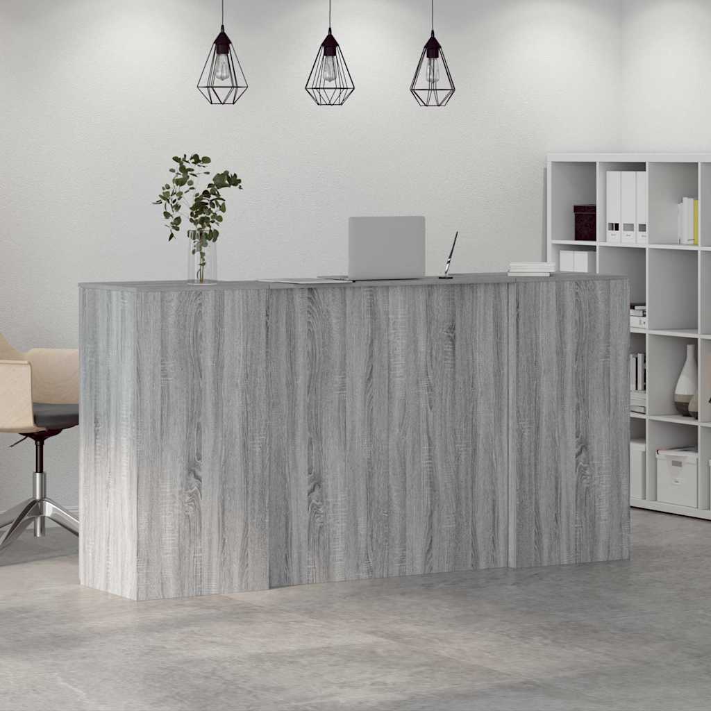 vidaXL Empfangstheke Grau Sonoma 200x50x103,5 cm Holzwerkstoff - Image 4