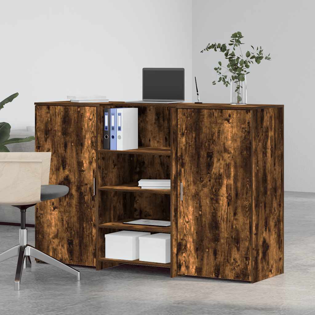 vidaXL Empfangstheke Räuchereiche 155x50x103,5 cm Holzwerkstoff - Image 3