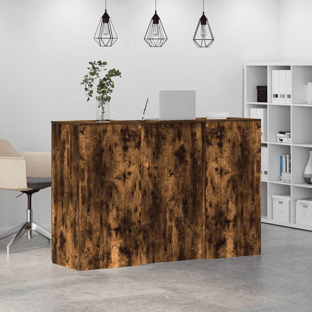 vidaXL Empfangstheke Räuchereiche 155x50x103,5 cm Holzwerkstoff - Image 4