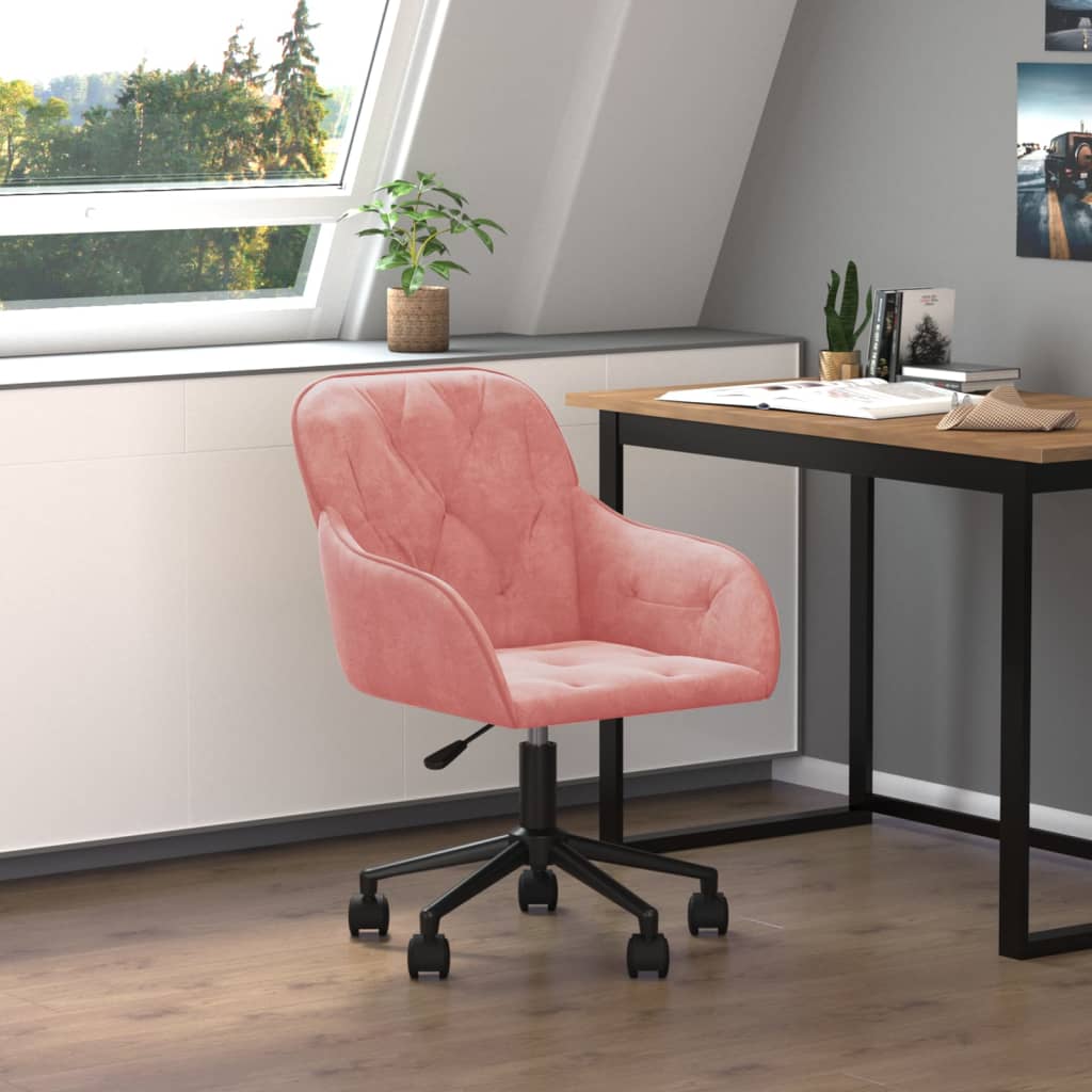 vidaXL Bürostuhl Drehbar Rosa Samt