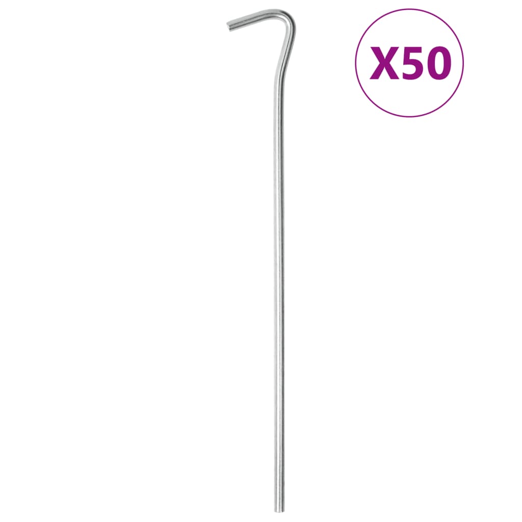 vidaXL Piquets de tente 50 pcs 23 cm Ø5 mm acier galvanisé
